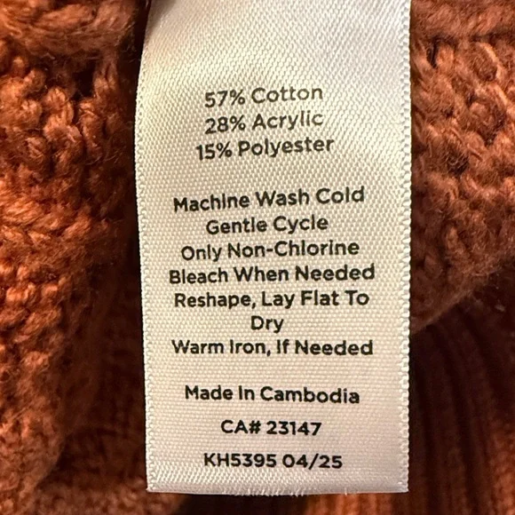 Talbots Women's Rust Cable Knit Sweater Vest Size M - Picture 6 of 7